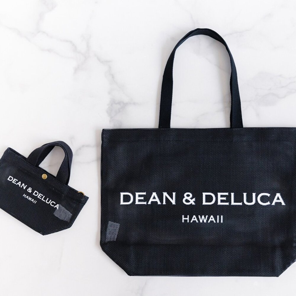 DEAN & DELUCA HAWAII Mesh Tote Bag - Black Large (Limited Edition)